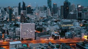 Global connection and the internet network alteration in smart city . Concept of future wireless digital connecting and social media networking . - Powered by Shutterstock - Get 15% off with code: PIKWIZARD15