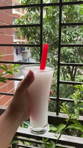 Summer refreshing drink, apple iced tea in glasses. Borassus flabellifer commonly known as wine palm, or ice apple is native to the Indian subcontinent test sweet and have loads of minerals. 