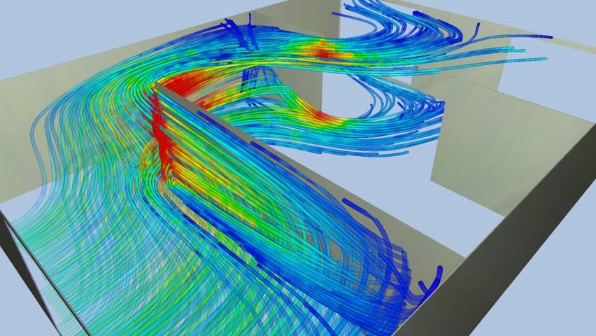 Building interior Space airflow simulation - CFD simulation Computational fluid dynamics