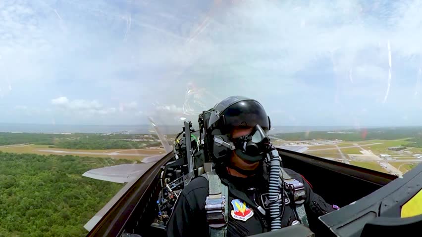 Fighter Jet Pilot Flying and Performing Vertical Maneuver Action at Full Speed