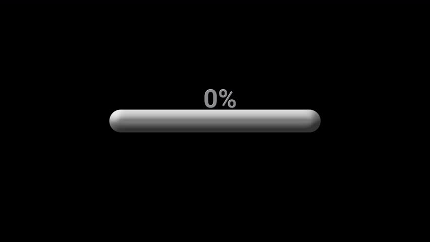 Loading animation progress bar linear style with percentage, modern HUD interface data loader, digital preloader countdown UI element, 4K, alpha channel