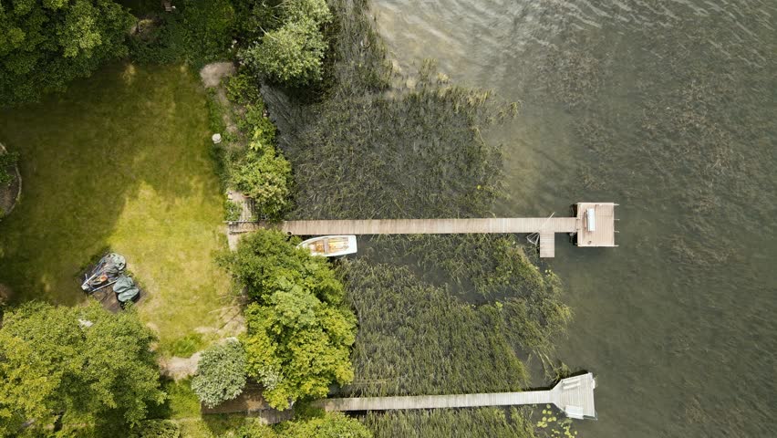 Boat dock top view. Yacht berth.