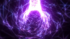 Triangular mesh network of glowing purple energy forming a digital vortex, symbolizing neural networks or quantum fields - Powered by Shutterstock - Get 15% off with code: PIKWIZARD15