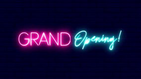 3840x2160. Grand Opening neon sign. Luminous and shimmering haze inside the letters of the text Grand Opening. Grand Opening text font with neon light.  - Powered by Shutterstock - Get 15% off with code: PIKWIZARD15