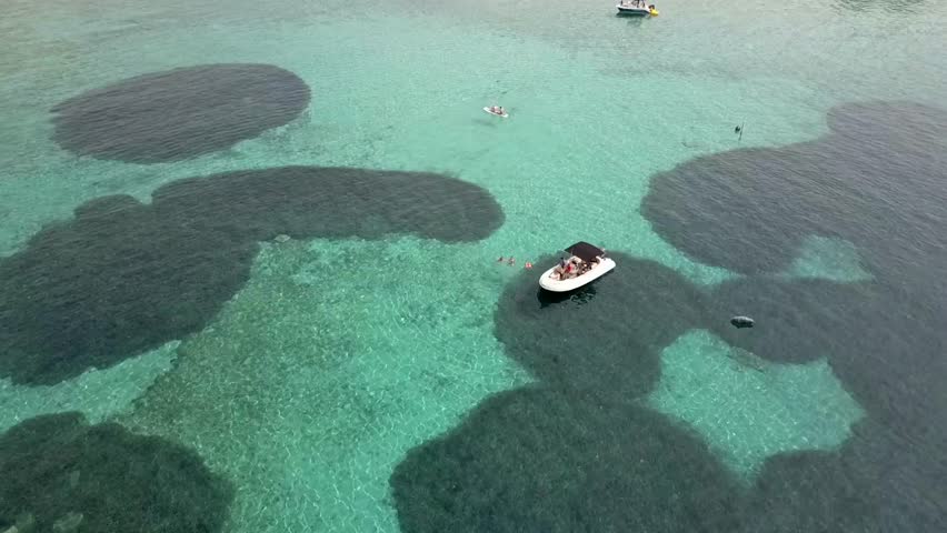 Brac Island in Croatia. Bol town in aerial view.