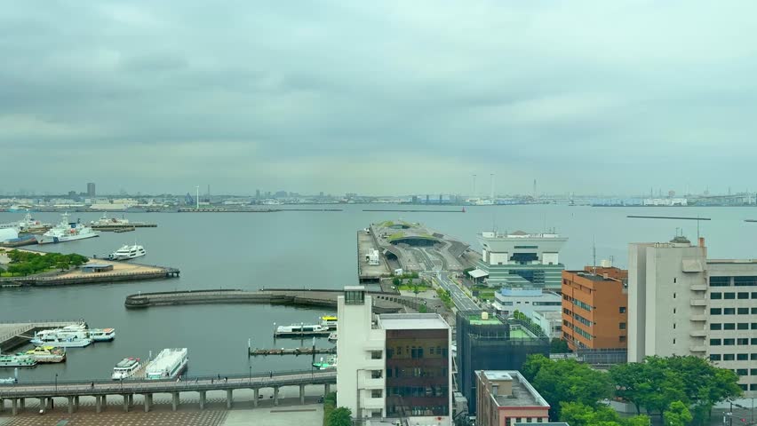 a scene of yokohama port