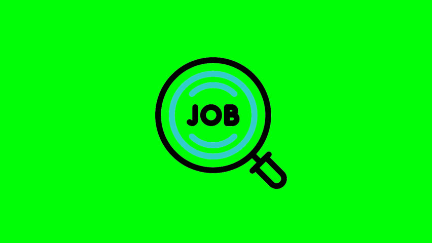 job seeking icon animation on green screen background,	
