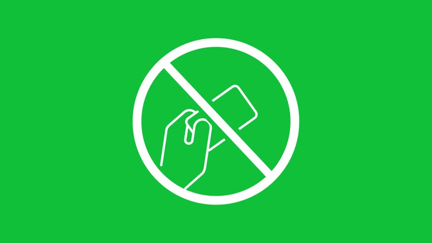cash only no credit card transaction allowed card not accepted sign symbol animated green screen background