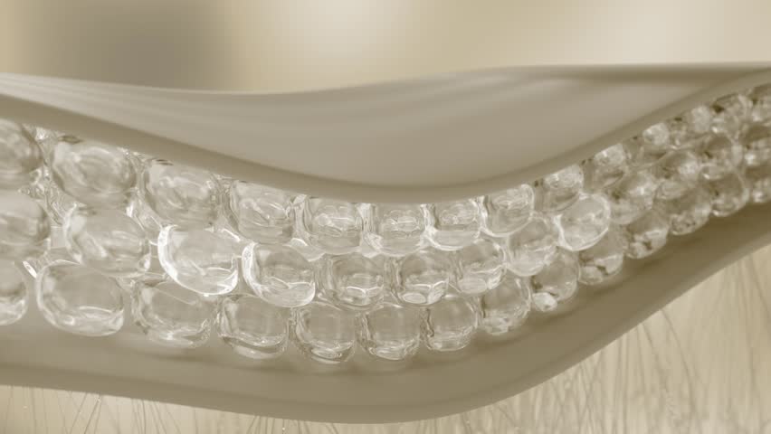 Skin Cell Medical Background Cosmetics Beauty Skin Care Concept Animation. 3d Skin Collagen through Wrinkle Layer Reduce Up Saggy Skin of Body Molecule Element. Serum and Vitamin 3d Motion Graphic 4k