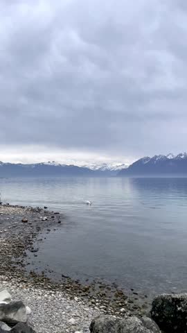 Beautiful view of Lake Geneva in Switzerland.	