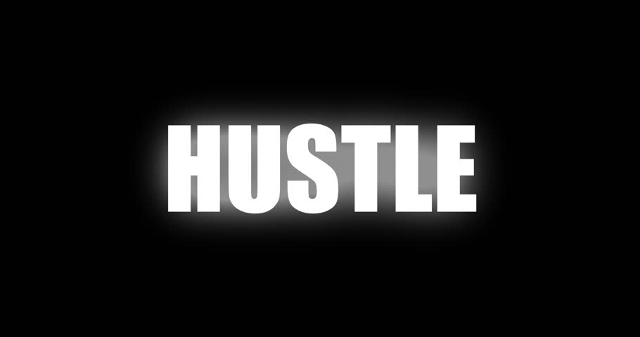 Animated Stretch Text Effect Featuring the Word "HUSTLE" for Dynamic Motivational Videos