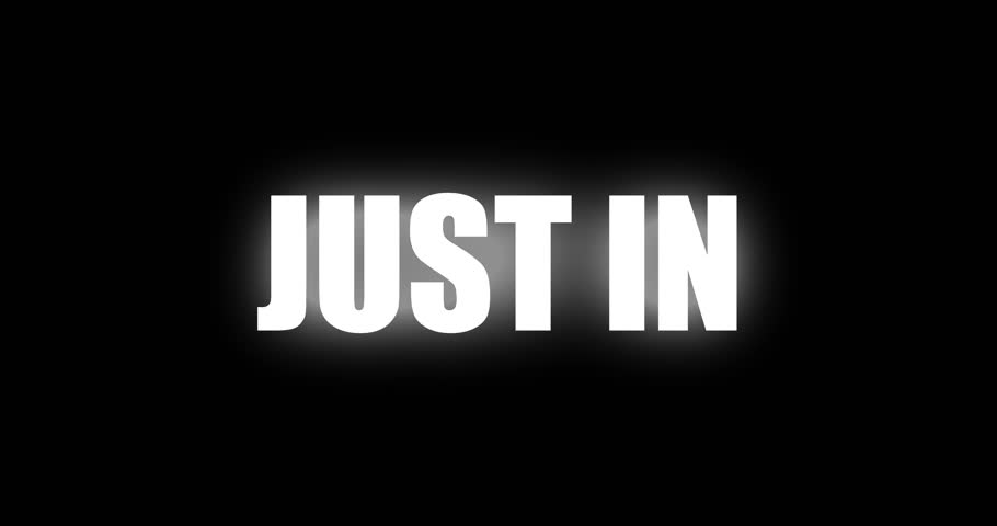 Stretch Text Animation Featuring the Words "JUST IN" for Dynamic Promo Videos