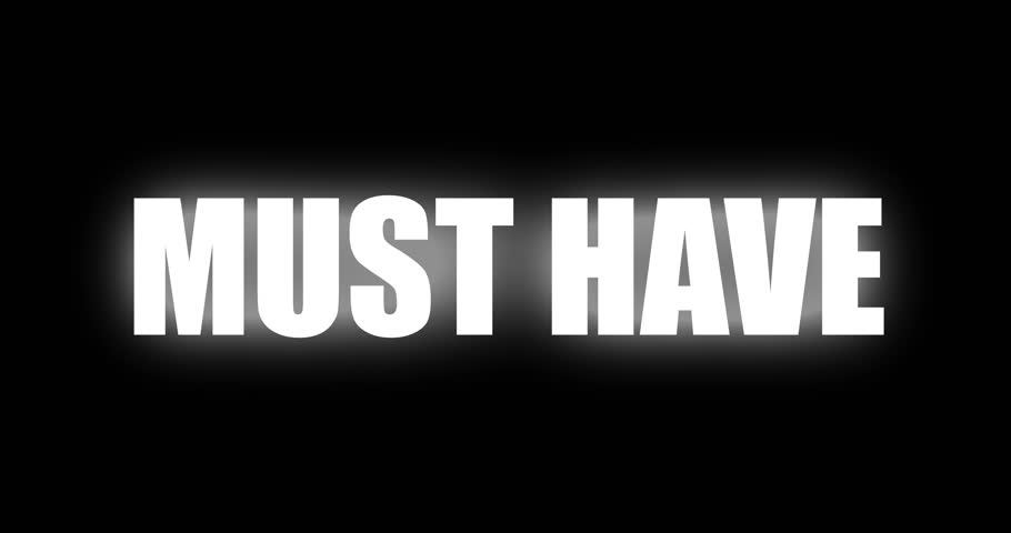 Stretch Text Animation Featuring the Phrase "MUST HAVE" for Marketing and Promotion