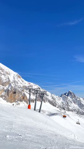 Beautiful view of Zugspitze mountain peak in Germany.