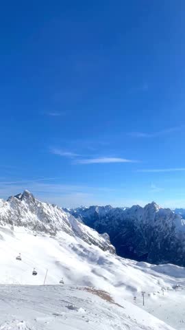 Beautiful view of Zugspitze mountain peak in Germany.