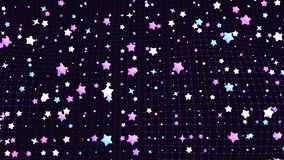 Looped colorful stars spinning on wavy grid animation. - Powered by Shutterstock - Get 15% off with code: PIKWIZARD15