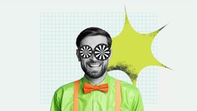 Creative pop motion art collage video of crazy man bet glasses casino addicted - Powered by Shutterstock - Get 15% off with code: PIKWIZARD15