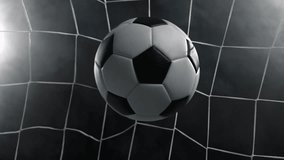 Super Slow Motion Soccer Ball Hitting Goal Net on Black Background, 1000fps. - Powered by Shutterstock - Get 15% off with code: PIKWIZARD15