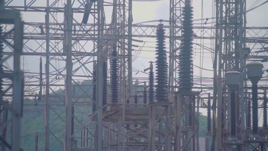 Electrical Power Station with Extensive Equipment and Infrastructure