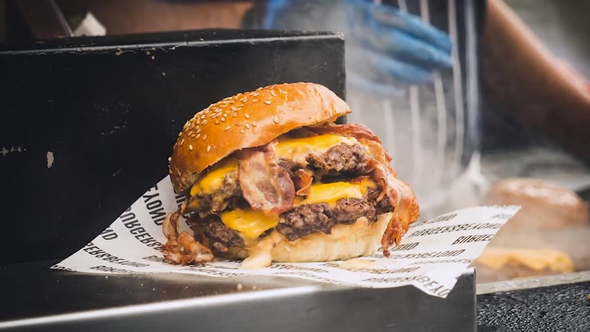 Epic Juicy Burger with Bacon and Cheese