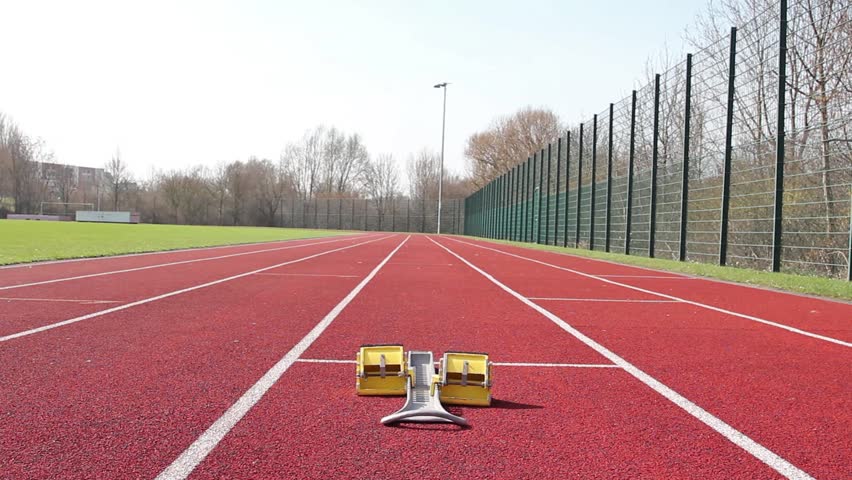 Athlete with handicap starts the race