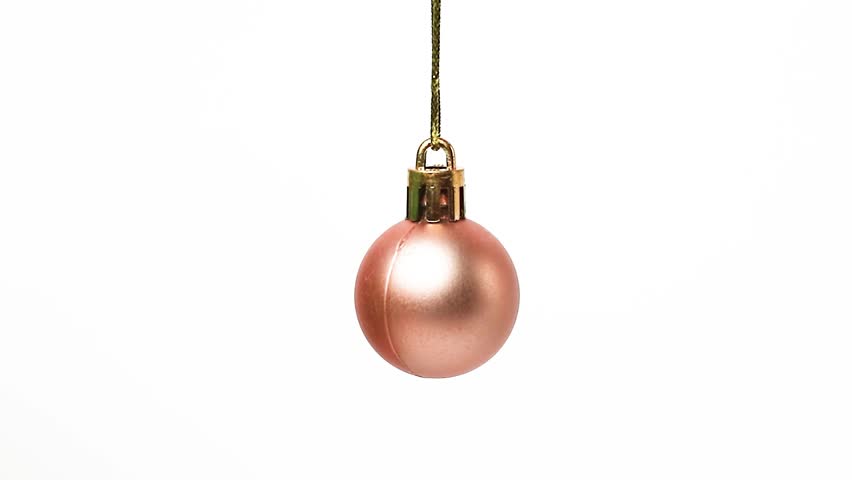 Light pink Christmas ball decoration isolated on white background with clipping path.