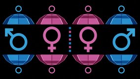 Decorative video with female and male gender symbols - Powered by Shutterstock - Get 15% off with code: PIKWIZARD15