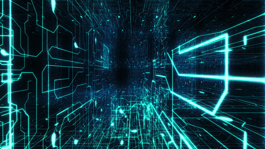 Computer Motherboard Background With Circuit Board Animation Design. Abstract Technology Background of Circuit Board With Energy Flow And Neon Lights. 