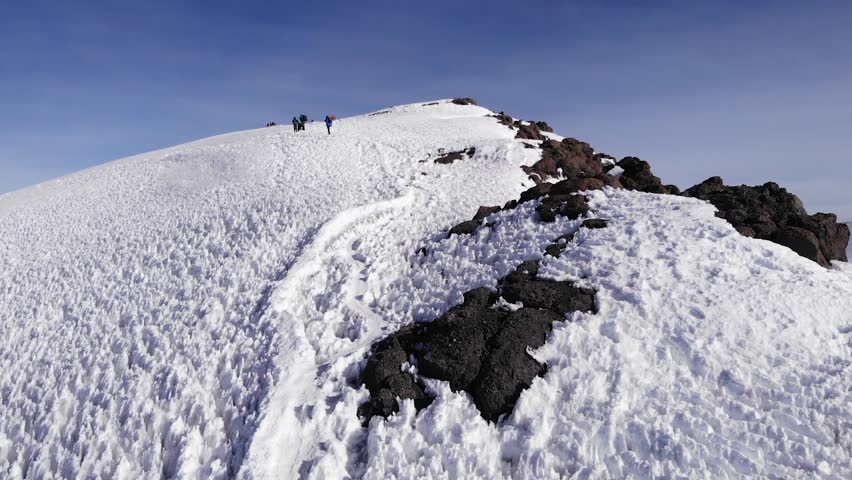 Kilimanjaro summit in Tanzania. Base camp. Aerial view.