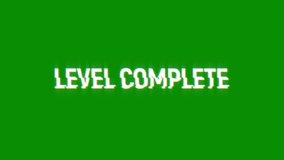 level complete animation of looped text with glitch effect on green black background. 8 bit video game screen saver. level completed - Powered by Shutterstock - Get 15% off with code: PIKWIZARD15