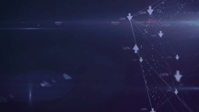 At start abstract data network forming nodes and arrows updating values while showing data trends. Digital, futuristic, dynamic, technology, visualization, cyber, abstract - Powered by Shutterstock - Get 15% off with code: PIKWIZARD15