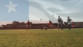 Rugby player catching high kick after tackle, starting breakaway under Texas overlay to gain ground. Athleticism, competition, teamwork, agility, outdoor, sport, determination - Powered by Shutterstock - Get 15% off with code: PIKWIZARD15