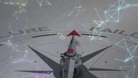 Compass needle pivoting clockwise after network pulse shifting from failure toward success. Navigation, progress, innovation, technology, transformation, resilience, futuristic - Powered by Shutterstock - Get 15% off with code: PIKWIZARD15