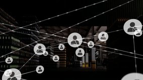 Network graph overlay expanding across warehouse, starting from single node icon illustrating links. Industrial, technology, connectivity, data, architecture, digital, infrastructure - Powered by Shutterstock - Get 15% off with code: PIKWIZARD15