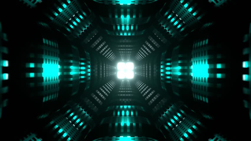 Turquoise Fantastic Tunnel to the Unknown Background VJ Loop