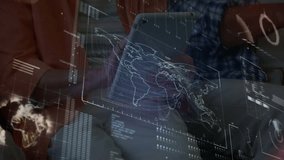 Three seniors collaborating on data analysis, tablet activating holographic map interacting fading. Technology, data visualization, collaboration, innovation, digital, futuristic, senior lifestyle - Powered by Shutterstock - Get 15% off with code: PIKWIZARD15