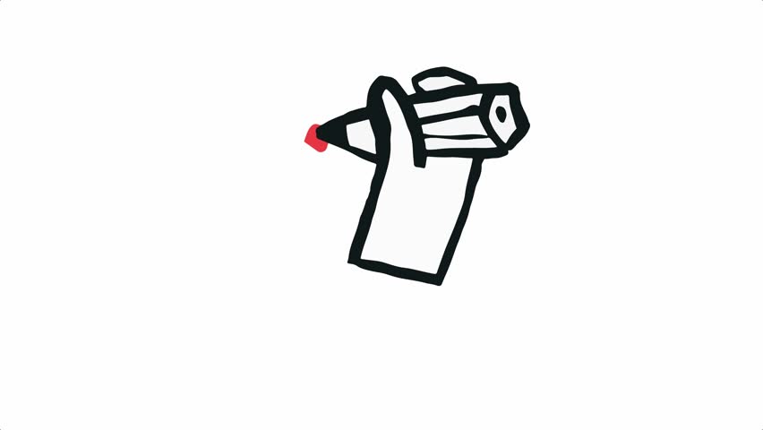 Word NO, hand writing animation, doodle drawing, black and white, sketch style, 4K video, stop motion, loop