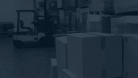 Scene holding still then bars rising before boxes while line graph visualizing warehouse metrics. Analytics, data visualization, industrial, logistics, supply chain, futuristic, digital - Powered by Shutterstock - Get 15% off with code: PIKWIZARD15