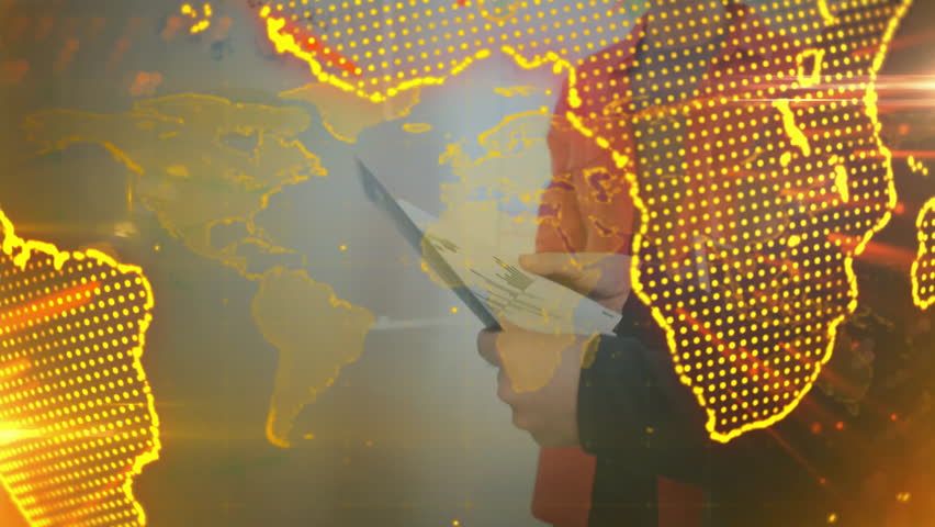 Digital map overlay scanning revealing team analyzing business charts for planning with globe. Collaboration, teamwork, innovation, brainstorming, data analysis, digital interface, modern workspace - Powered by Shutterstock - Get 15% off with code: PIKWIZARD15