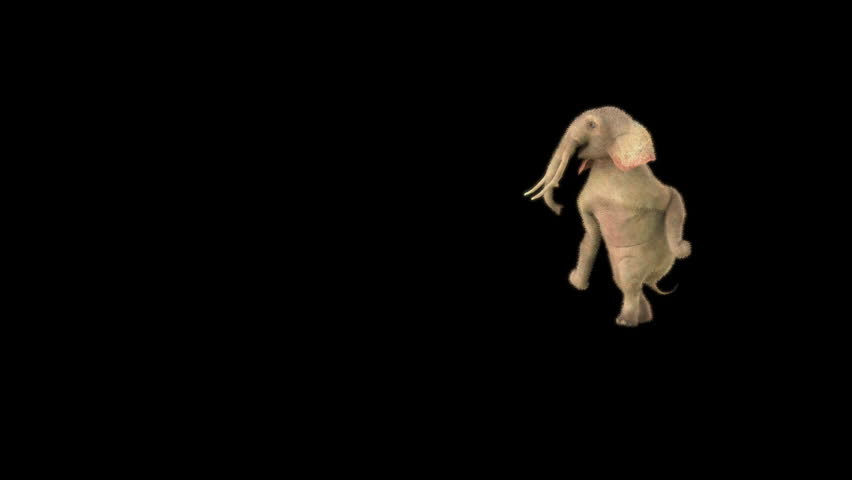 Elephant Dancing 3d rendering, Included in the end of the clip with Luma matte.