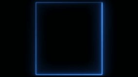 glowing neon blue color square rectangle picture frame animation icon round retro circle rotate animated on black background	 - Powered by Shutterstock - Get 15% off with code: PIKWIZARD15