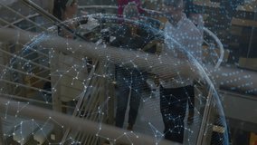 Six colleagues demonstrating business tech by tapping tablet and pointing at growing digital sphere. Collaboration, innovation, connectivity, futuristic, technology, teamwork, digital - Powered by Shutterstock - Get 15% off with code: PIKWIZARD15