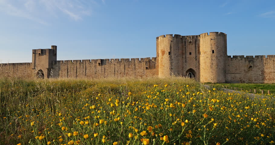 The southside ramparts, Aigues Mortes, Gard department, France