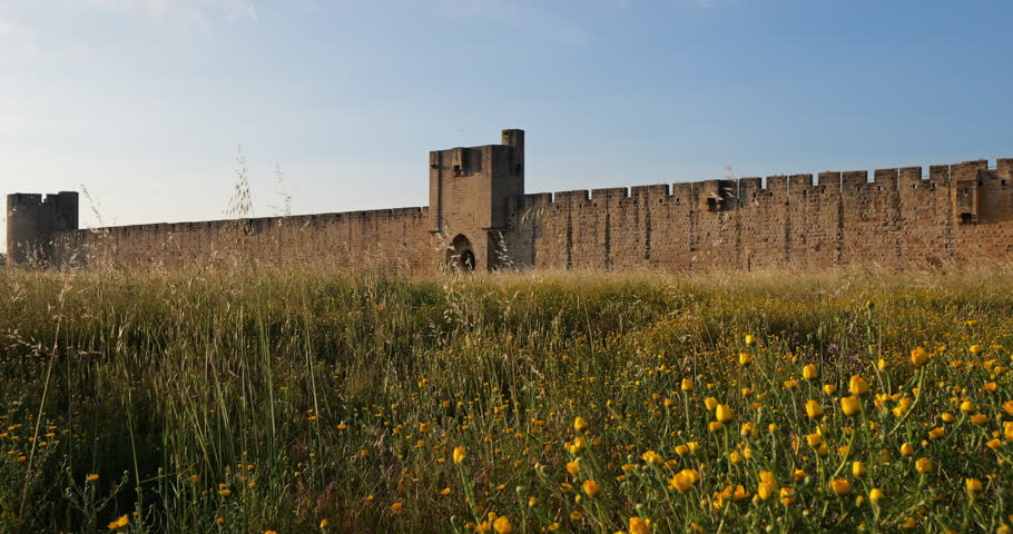The southside ramparts, Aigues Mortes, Gard department, France