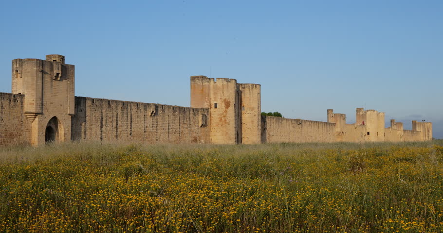 The southside ramparts, Aigues Mortes, Gard department, France