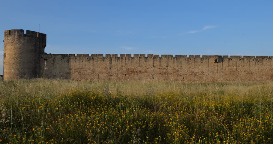 The southside ramparts, Aigues Mortes, Gard department, France