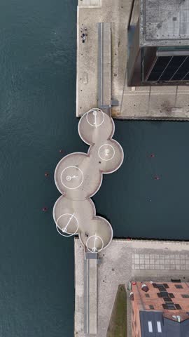 Urban aerial video over Copenhagen Denmark
