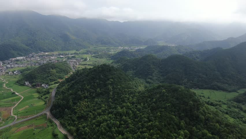 aerial view of Longmen old town in Hangzhou city Zhejiang province China