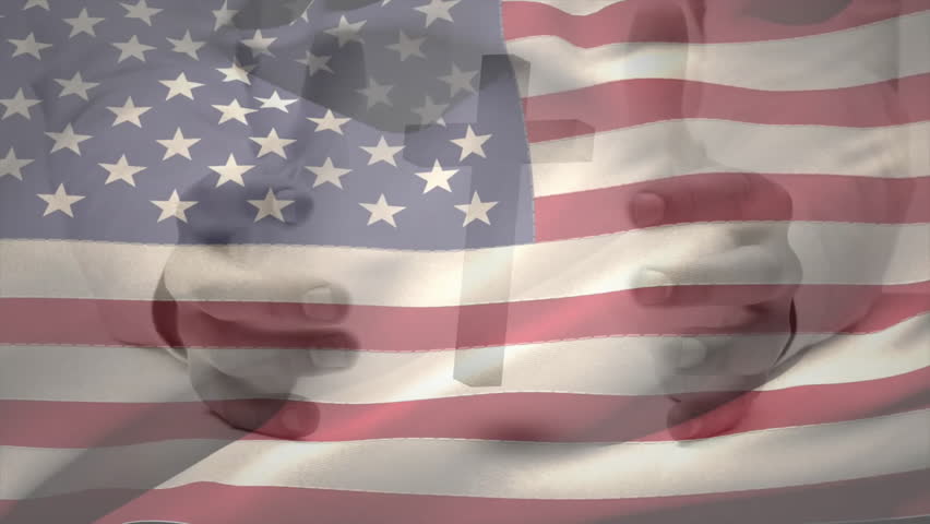 Hands gripping smartphone and tilting phone in tech demo for flag effect, animating flag ripples. Patience, innovation, patriotism, modern, digital, communication, technology