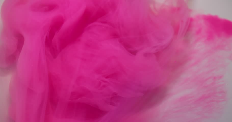 Cloud wave. Paint mix. Defocused pink blue purple color water substance chemical fog acrylic liquid moving on abstract background.